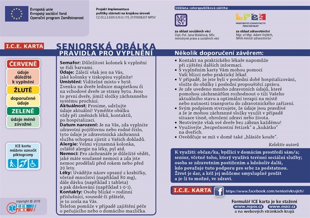 SENIORSKÁ OBÁLKA - PRAVIDLA PRO VYPLNĚNÍ SENIORSKÁ OBÁLKA - PRAVIDLA PRO VYPLNĚNÍ