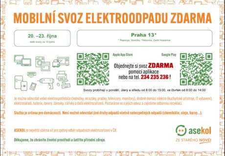 Mobilní svoz elektroodpadu – říjen 2025