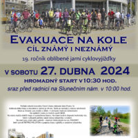 Plakát evakuace na kolech 2024